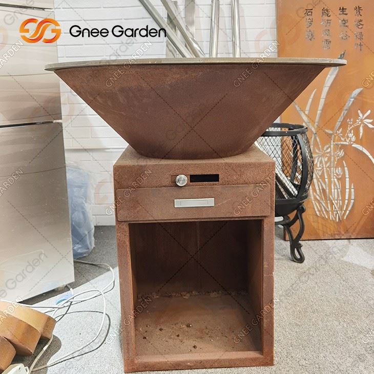 Bbq Corten Steel Commercial Wood Charcoal Corten Steel Bbq