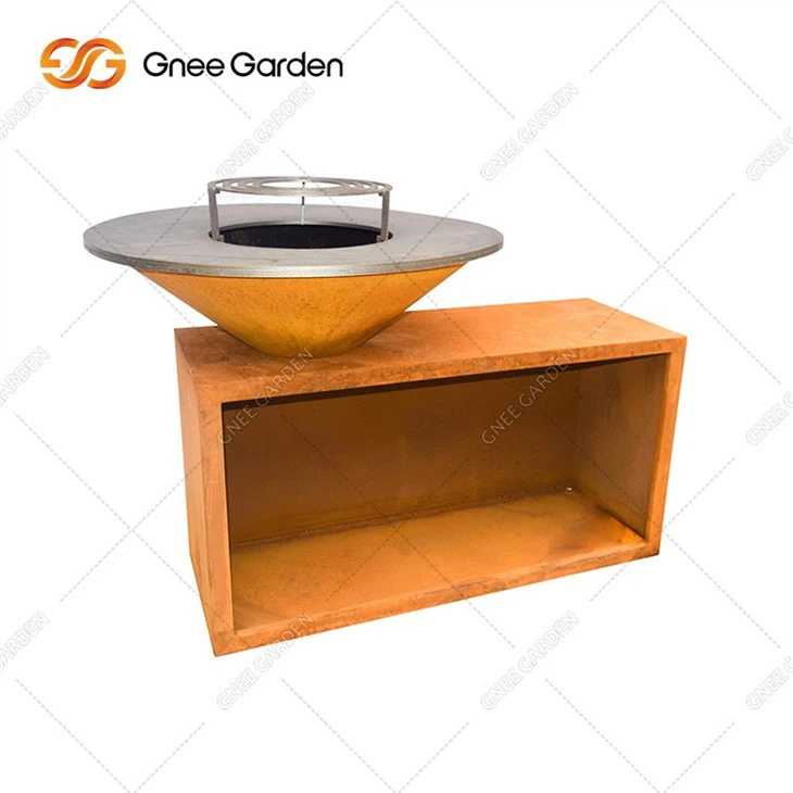 corten steel fire pit cooking（2）