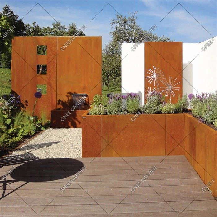 Corten Steel Flower Pot Long Flowerpots Rectangular Flowerpot Planter