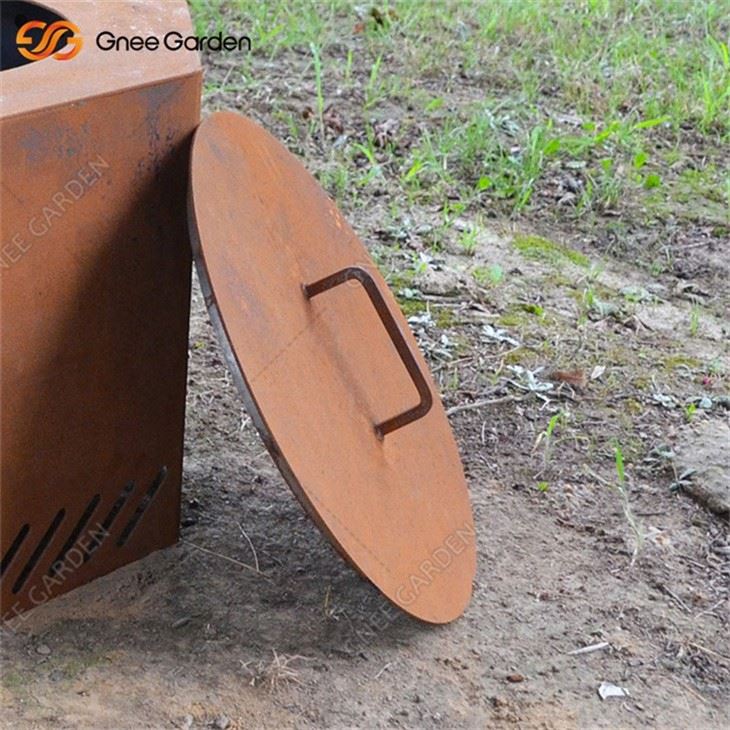 Outdoor Corten Steel Woodburning Fire Pit
