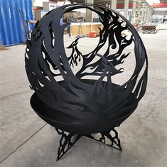 Тераса башта Камповање на отвореном челична ватрена јама Цортен челична лопта ватрена јама ласерско гравирана лопта за ватру