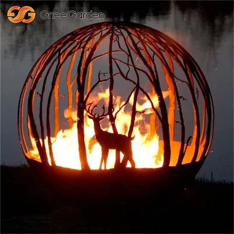 Distinctive Corten Steel Fireball Woodland Style