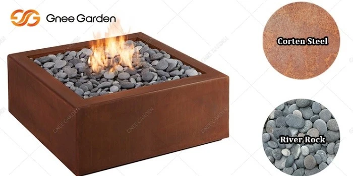 Corten Steel square fire pit Corten Steel square fire pit
