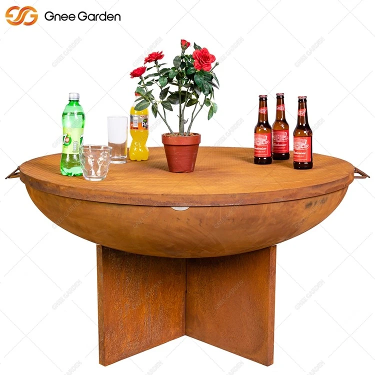 Weathering Steel Fire Pit Cross Shape Weathering Steel Fire Pit Cross Shape